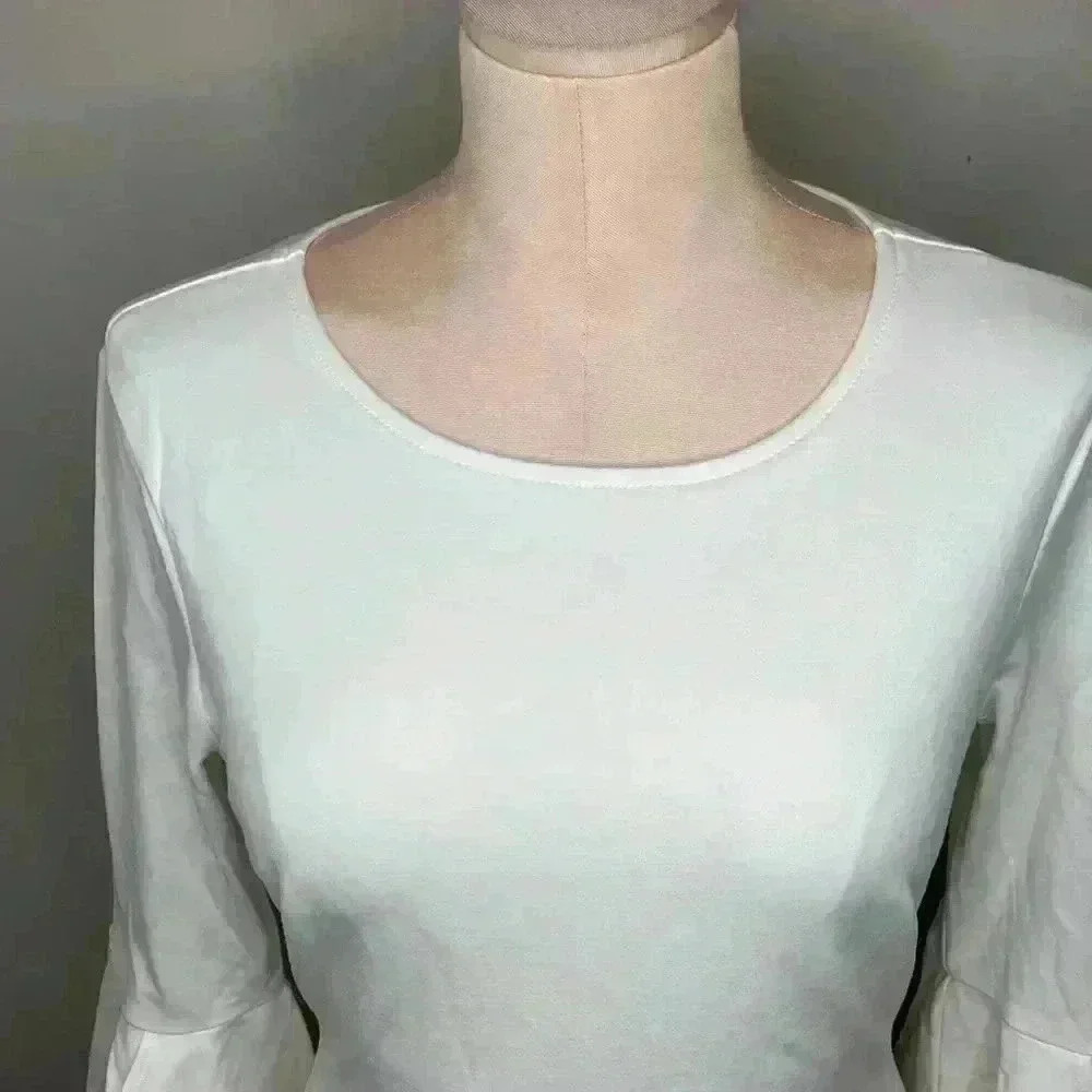 Lulus Double Flair White Long Sleeve Bodycon Dress NWT New Size Medium - Picture 6 of 14